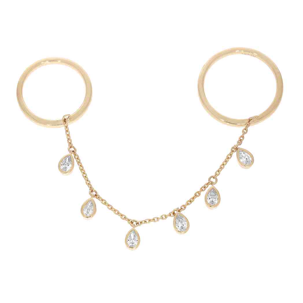 Teardrop-Shaped Stones Ring LR13044A